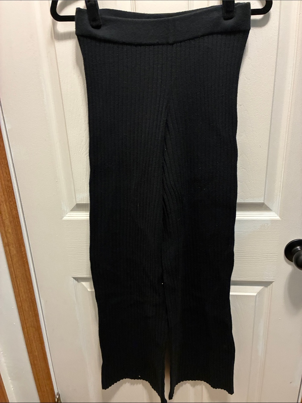 GAP Black Ribbed Wide-Leg Pants
